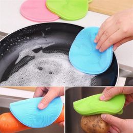 Silicone Cleaning Brush Dishwashing Sponge Multi-functional Fruit Vegetable Cutlery Kitchenware Brushes Kitchen Tools 2021 New