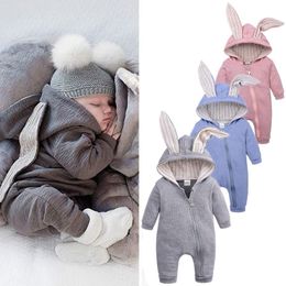 Spring Rompers Thin Hoodie Jumpersuit Clothes Newborn Baby Girls Boys Long Sleeve Outfits Clothing Infantil toddler Overall 210309