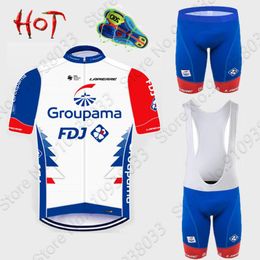 Racing Sets 2021 FDJ Cycling Jersey Set Men Clothing Race Bike Bib Shorts Suit MTB Bicycle Summer Maillot Culotte Roupa Ciclismo