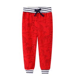 Jumping Metres Red Animals Print Children's Sweatpants for Autumn Spring Baby Long Pants Toddler Trousers Boys Girls 210529