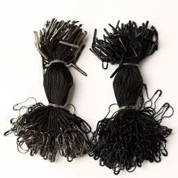 -Nähen DIY Crafting -1000 PCS Schwarz Hang Tag-String mit schwarzer birnenförmiger Sicherheitsnadel 10,5 cm gut für hängende Kleidungsstücktags