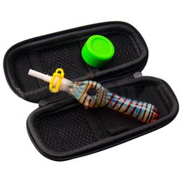 2022 new Glass NC kit with 10mm Quartz Tips Keck Clip Hookahs Silicone Container Reclaimer Nector Collector for Smoking