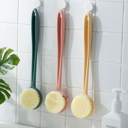 long scrubber Canada - NEWPlastic Oval Bath Brush Long Handle Soft Bristle Body Brushes Bathing Shower Back Spa Scrubber Bathroom Washing Supplies RRA9638