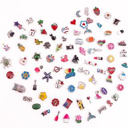 500pcs/lot Mixed random sales floating charms Suitable for Glass Living Memory floating charm lockets Jewellery Pendant Necklace C0225