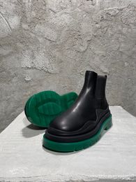 leather Botteg mens New beautiful real womens and high quality black boots Shoes ~ great womens and mens designer Green Sole boots Eu size 36-44