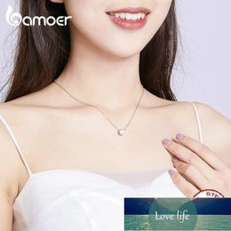 bamoer Simple Minimalist Short Necklace for Women 925 Sterling Silver Clear Cubic Zircon Chain Necklaces Wedding Jewellery BSN085 Factory price expert design