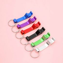 Kitchen tools Pocket Key Chain Beer Bottle Opener Claw Bar Small Beverage Keychain Ring many colors as you like Can do logo RH0921