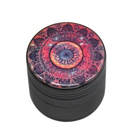 Four-layers Herbal Grinder DIA 50mm Colour flower of life grinders Aluminium alloy tabacco for smoker