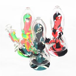 hookahs Monster eyes water pipe silicone smoking dab rig bubblers pipes glass beaker bong shisha hookah set heat resistant