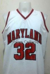 Mens 32 Joe Smith Maryland Terrapins White Basketball Jersey Custom any Number and name Jerseys stitched embroidery