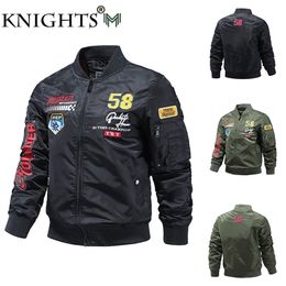 Autumn and Winter Bomber Jacket Men's Air Force Embroidery Baseball Uniform Loose Thick Trendy Men Dropship 211214