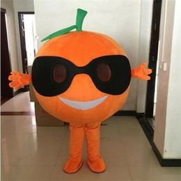 Performance Glasses Orange Mascot Costume Halloween Fancy Party Dress Sport Club Cartoon Character Suit Carnival Unisex Adults Outfit Event Promotional Props