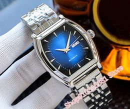 High quality geometric wine barrel Wristwatches Stainless steel double calendar watch Male Automatic Mechanical clock 42mm