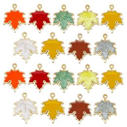 20 stücke Klassiker Multicolor Emaille Ahornblatt Legierung Öl Tropf Anhänger Anhänger Für Schmuckherstellung Halsketten Ohrringe Keychain DIY Craft Supplies