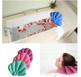 100pcs Soft Bathroom Pillow Home Comfortable Spa Inflatable Bath Cups Shell Shaped Neck Bathtub Cushion Bathroom Accessories#186