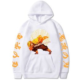 Kimetsu No Yaiba Loog Sleeve Cool Demon Slayer Agatsuma Zenitsu Women Men Casual Hoodie Simple Classic H0910