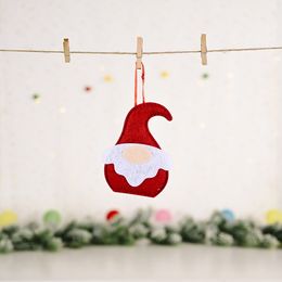 Christmas Forest Old Man Flat Pendants Creative Lovely Faceless Doll Ornaments Xmas Tree Hanging Gifts New Year Decorations HH0019