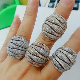 Wedding Rings GODKI 2021 Charm Trendy Cross Layerd Statement Stacks For Women Cubic Zircon Finger Beads Ring Boho Beach Jewellery