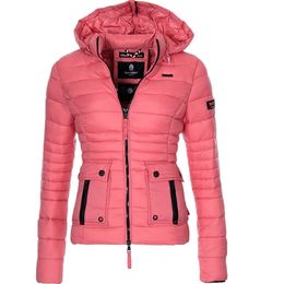 Women Winter Parka Warm Overcoat Puffer Jackets And Coats Fashion Slim Fit Solid Casual Hooded Coat Outwear Womens Parkas 211013