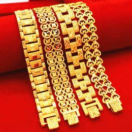 20CMTrendy Bracelet for Women/Men 24K Gold Dubai Bangle Africa Hand Chain Jewelry Gift Ethiopian/Arab