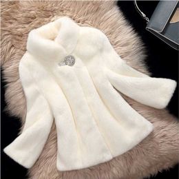 Women's mink fur coat whole faux stand collar short Korean casual slimming jacket B313 211018