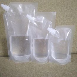 Water Bottles 500ml stand-up plastic drink packaging bag spout pouch for beverage liquid juice milk coffee clear