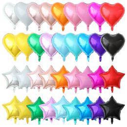 50pcs 18inch Star Heart Aluminium Balloons Inflatable Helium Balloon Birthday Party Decorations Kids Wedding Engagement Globos 220217