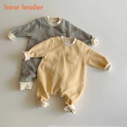 Bear Leader Spring Autumn Infant Baby Clothes Girls Boys Striped Rompers Korean Style Baby Playsuit borns Casual Cute Outfits 210708