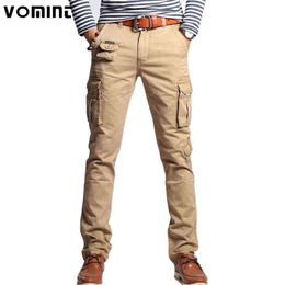 Vomint New Men Fashion Military Cargo Pants Slim Regualr Straight Fit Cotton Multi Colour Camouflage Green Yellow V7A1P015 H1223