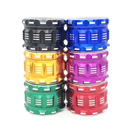 Herb grinders 63mm 4 parts Blue Red available smoking tobacco crusher stereo design Aluminium alloy grinder