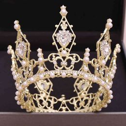 Wedding Hair Jewellery Accessories Best Selling Whole Ring Pearl Crown Noble Luxury Crystal Princess Dinner Headdress