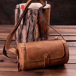 HBP AETOO Mad Horse Leather Men's Bag, Vintage Handmade Men's Leather Slant Bag, Trend Leather Mini Shoulder Bag