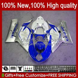 Bodys Blue silvery kit For MV Agusta F4 R312 750S 750 1000 R CC S 1000CC 05-06 Bodywork 35No.2 312 1078 S 312R 750R 1000R Cowling 2005 2006 MA MV F4 05 06 OEM Fairings