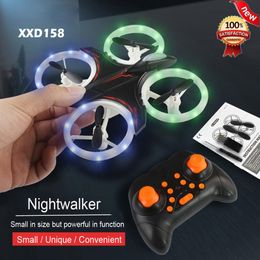 XXD158 Cool Light Drone Helicopter Toy Quadcopter Drone Headless 6Axis One Key Return 360 degree Flip LED rc Toys
