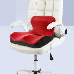 "L" Shape Memory Foam Orthopedic Cushion Comfort Ergonomic Design Back Coccyx Pillow for Car Seat Office Chair Pain Relief 211203