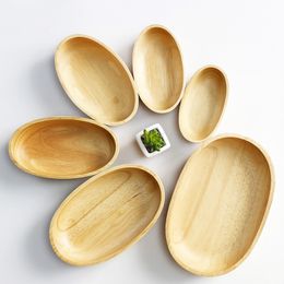 20pcs Japanese-style Dried Fruit Dish Solid Wood Tableware Food Serving Tray Desserts Snack Dishes Household Plate Dinnerware