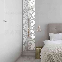 Mirror Wall Stickers Decals Walls Room Sticker Bedroom House Kids Grillwork Swirly Vintage Vine Frieze Listello Border R176 211112