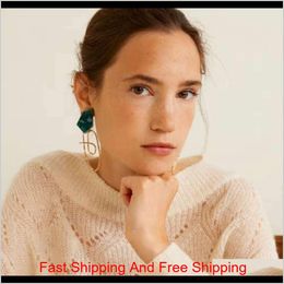 Irregular Resin Dangle Earrings For Women Western Frigid Style Wire Chandelier Earring Girl Designer Jewellery Five Colours Red Purple Oj Ez6Wt