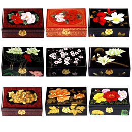 PingYao Shanxi China hand push light lacquer boxes Chinese lacquerware Jewellery box storage case Traditional wood crafts wedding decor