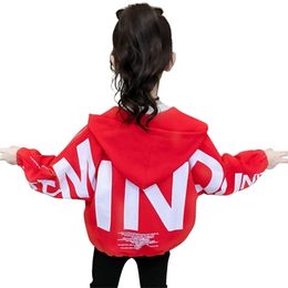 Teenage Girls Jacket Outerwear Letter Girl Coats Kids Spring Autumn Jackets Casual Style Clothes For 210528