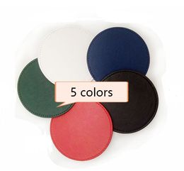Leather Food Dish Coffee Cup Mat Coaster Round Shape Nonslip Place Mat Pads Kitchen Accessories SN1953
