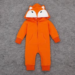 Baby Rompers Spring Baby Boy Clothes Fox Baby Girl Clothing Newborn Boy Clothes Infant Hooded Jumpsuits