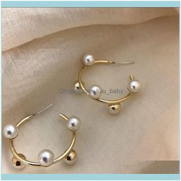 Jewelrykorean Retro Pearl Geometric Earrings For Women Girls Temperament Long Handmade Tassel Party Wedding Jewellery Hoop & Hie Drop Delivery