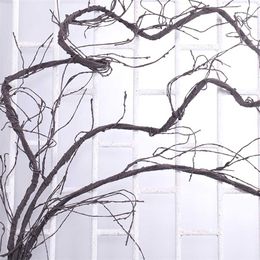 300cm Artificial Fake Plants Tree Twigs Branches Liana Wall Hanging Rattan Silk Flexible Flower Vines Wedding Garden Decoration 211104