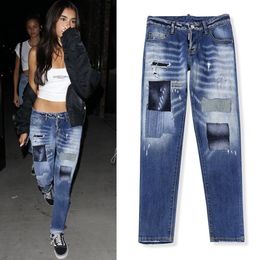 2021 Women High Street Fashion Jeans/Top Quality Brand Design Ripped Jeans/Skinny Casual Denim Size 26-30Mm01