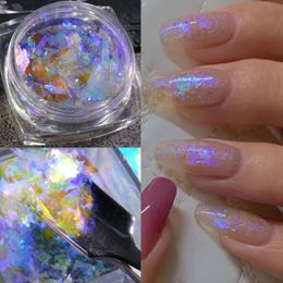 Press on nails nail glitter Japanese polarized light Opal Mirage Reflective ice crystal snow velvet powder Ice scale dream Highlight