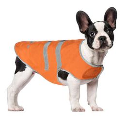 Dog Apparel Pet Cats Reflective Strip Raincoat Waterproof Snow-Proof Orange Rain Clothes 688