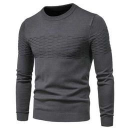 Men Winer Casual Solid Thick wool Cotton Sweater Pullovers Men High Elasticity Fashion Slim Fit O-Neck Sweater Men 211109