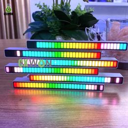 Car Sound Control Lights RGB Voice-Activated Music Synchronisation Rhythm Ambient Light with 32 LED 18 Colours Decoration Lamp