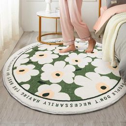 Nordic Living Room Carpet Printing Thick Area Rugs Non-slip Floor Mats Bedroom Bedside Round Carpets Fluffy Soft Balcony Rug 210928